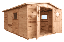 Gartenhaus mit Boden JUMBO 333x427 braun
