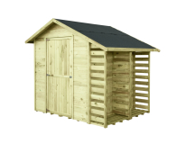 Gartenhaus mit Brennholzregal MASTER 2,9m² 259x213cm