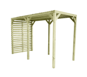 Gartenpavillon mit Pergola 5,6m² 370x180cm